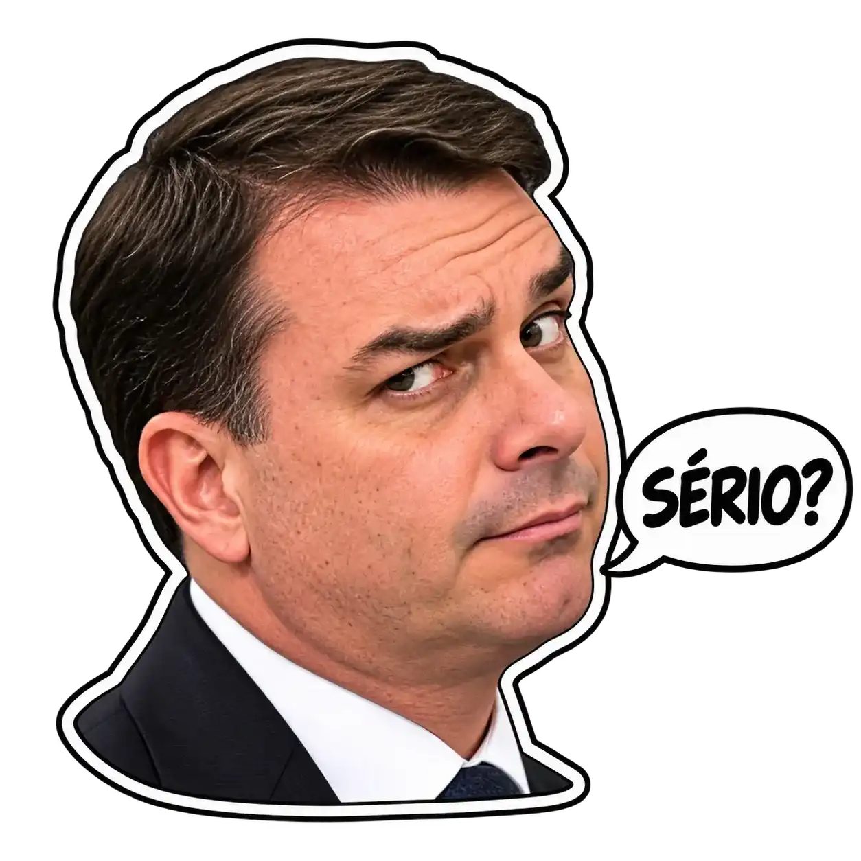 Amostra de figurinha da coleção Flávio Bolsonaro
