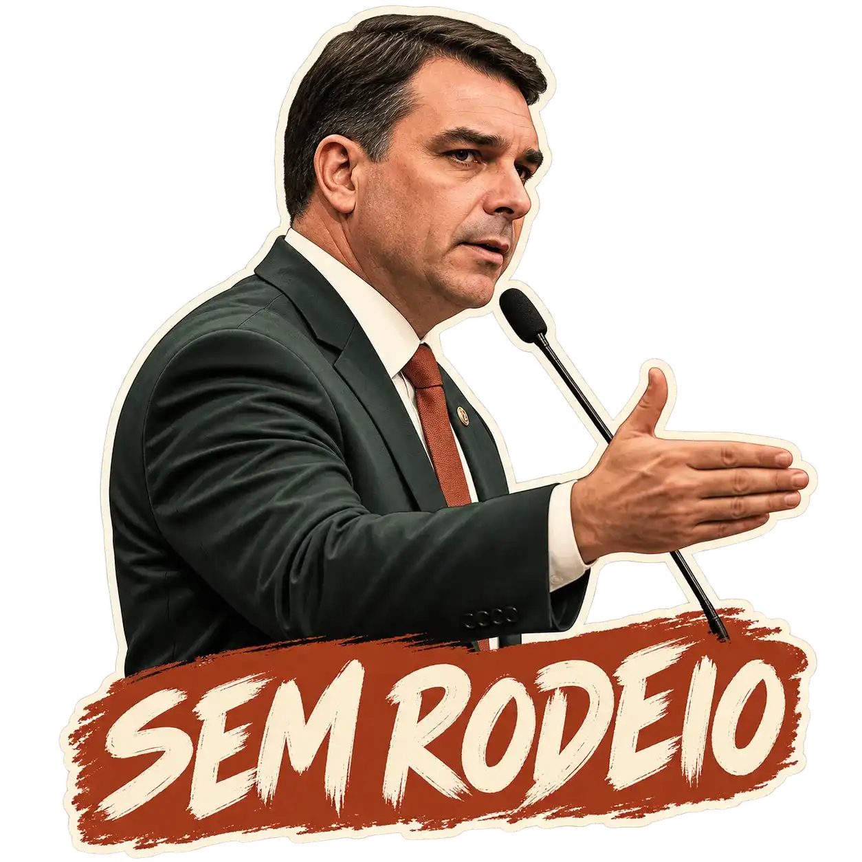 Figurinha Sem rodeio da coleção Flávio Bolsonaro