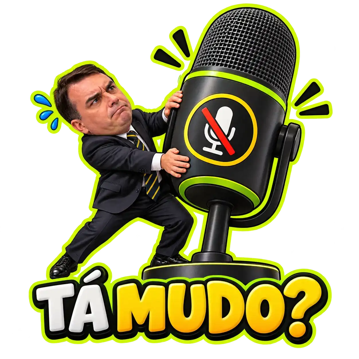 Amostra de figurinha da coleção Flávio Bolsonaro