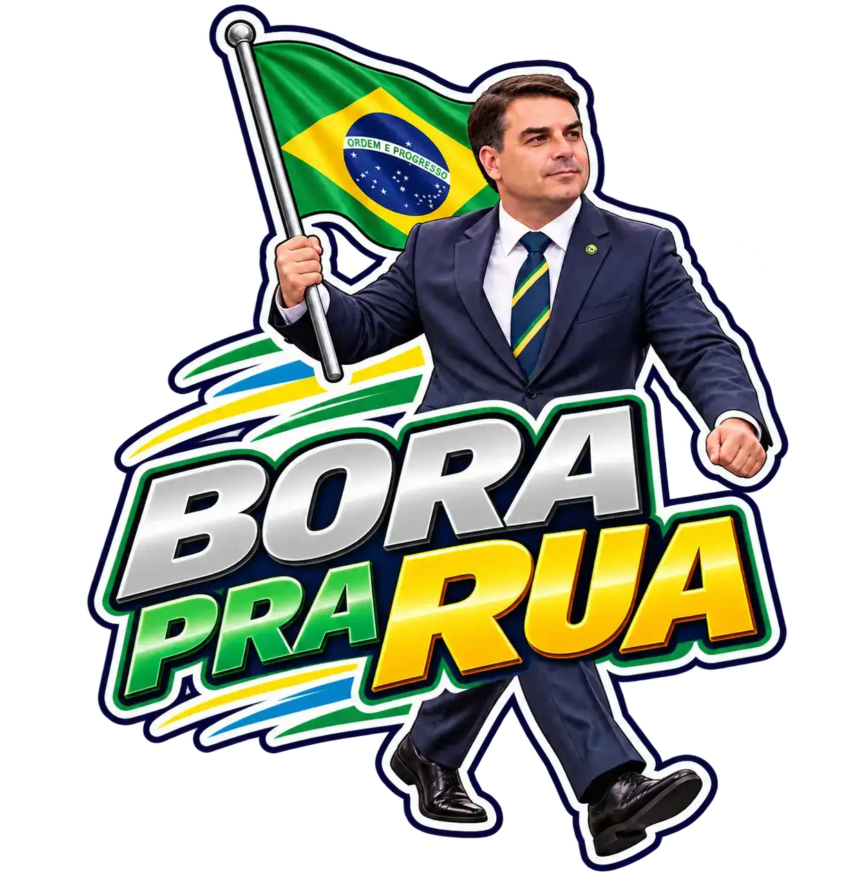 Outra amostra de figurinha da coleção Flávio Bolsonaro