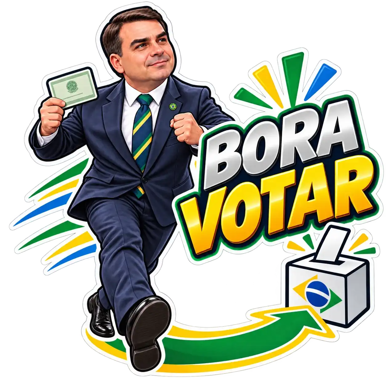 Outra amostra de figurinha da coleção Flávio Bolsonaro
