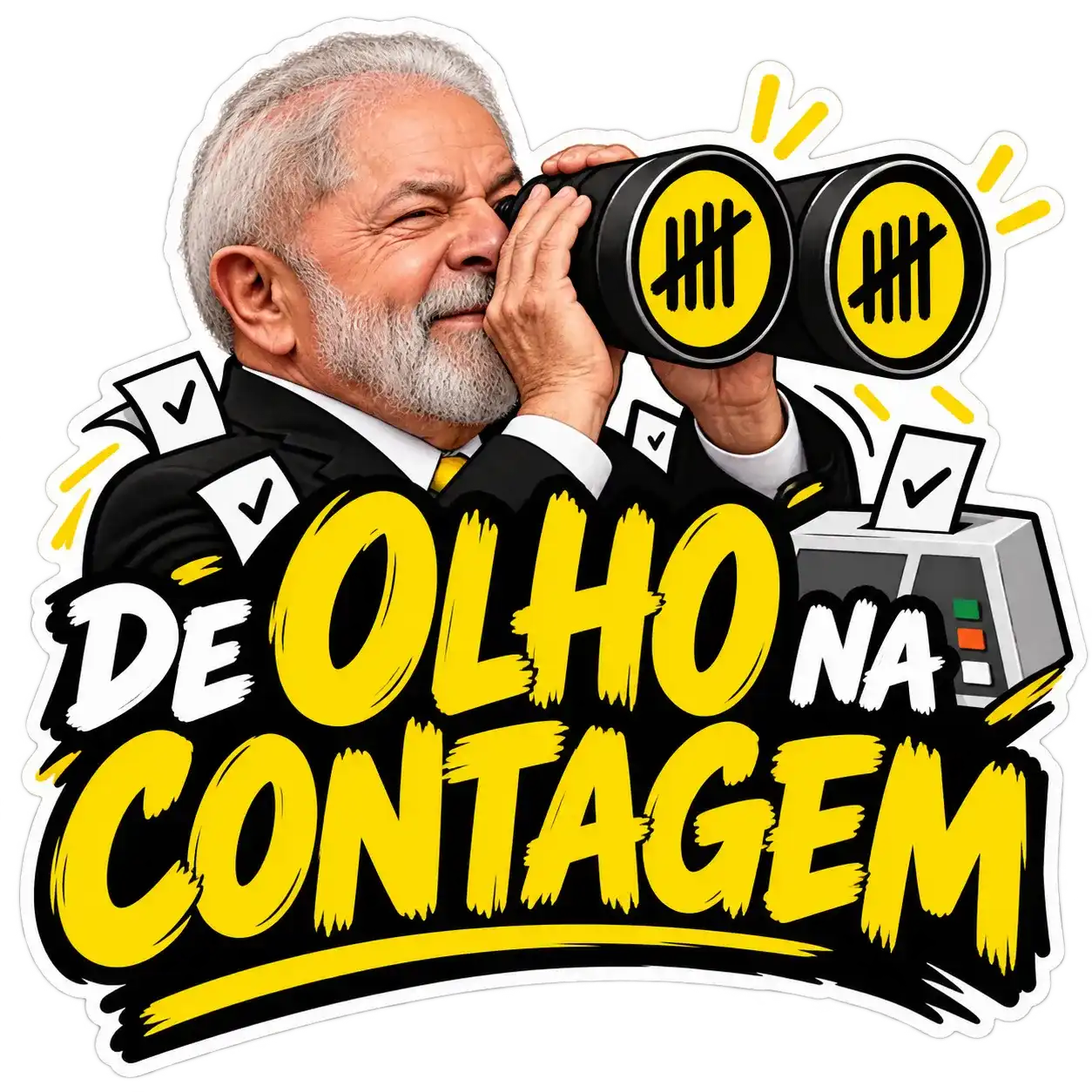 Amostra de figurinha da coleção Lula